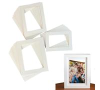 Picture Mounts for Frames, 32Pcs Paper Photo Mounts, White Cardboard Photo Frames for 5/6/7/8/10/A4 Inch Graduation Photos Posters Prints Artworks Paintings