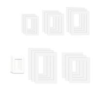 Picture Mounts for Frames, Photo Mounts, White Pictures Photos Frame Mount Mats Board for Image Display Artworks Paintings,18pcs, 6 Sizes(5inch/6inch/7inch/8inch/10inch/A4)