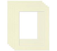 Picture Mounts, Frame Size 14 x 11 to fit A5 Image, Choice of Colour & Quantity [Ivory/Cream, Pack of 5]