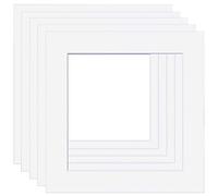 Picture Mounts, Frame Size 8 x 8 to fit 5 x 5 Image, Choice of Colour & Quantity [Soft White/Off-White, Pack of 10]