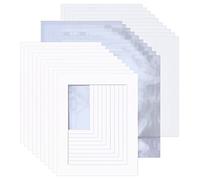 Picture Mounts with Backs & Bags, Frame Size 20 x 16, Choice of Picture Size and Colour, Pack of 10 [Soft White/Off-White, 20 x 16 to fit 15 x 11]