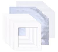 Picture Mounts with Backs & Bags, Frame Size 6 x 6, Choice of Picture Size and Colour, Pack of 10 [Soft White/Off-White, 6 x 6 to fit 4 x 4]
