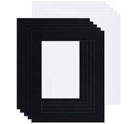 Picture Mounts with Backs, Frame Size 6 x 4 to fit 3.5 x 2.5 Image, Choice of Colour & Quantity [Black (Black-core), Pack of 5]