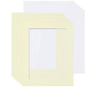 Picture Mounts with Backs, Frame Size 9 x 7 to fit 7 x 5 Image, Choice of Colour & Quantity [Ivory/Cream, Pack of 10]