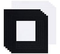 Picture Mounts with Backs, Frame Size 9 x 9 to fit 6 x 6 Image, Choice of Colour & Quantity [Black (Black-core), Pack of 5]