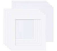 Picture Mounts with Backs, Frame Size 9 x 9 to fit 7 x 7 Image, Choice of Colour & Quantity [Bright White, Pack of 10]