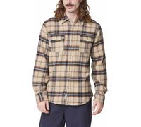 Picture Organic Clothing - Cotton shirt - Niley Shirt Wood Ash Plaid for Men - Size S - Beige Beige