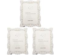 Picture Photo Frame 4pcs Pearl Picture Frame Wedding Picture Frame Wedding Frame Crystal Photo Photo : Desktop Little Surprise (Color : Whitex3pcs, Size : 17x12cmx3pcs) (Color : Onecol (Color : White