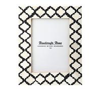 Picture Photo Frame Moorish Damask Moroccan Arts Inspired Handmade Naturals Bone Frames Photo Size 5X7 Inches Black & White - Christmas Gifts