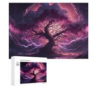 Picture Puzzle - Artistic Cherry Trees, Wooden Jigsaw Puzzle for Adults, 300 PCS, Winter Activity Gift - to Assemble, Frame And Display
