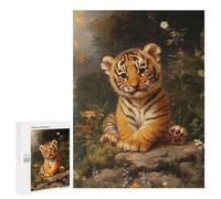 Picture Puzzle - Cute Tiger Cub, Decorative Jigsaw for Grown-Ups, 500 PCS, Birthday Gift; for Shared Table Time