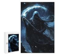 Picture Puzzle - Dark Wizard Holding Crescent Moon, Wooden Jigsaw Puzzle for Adults, 1000 PCS, Seasonal Gift - for Detail-Focused Puzzlers