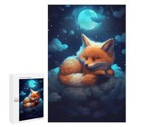 Picture Puzzle - Fox Dreams Under The Moonlight, Adult Tabletop Puzzle, 1000 PCS, Winter Activity Gift; for Shared Table Time