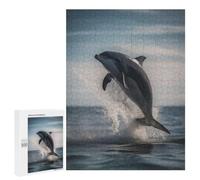 Picture Puzzle - Freedom in Motion Dolphin, Decorative Jigsaw for Grown-Ups, 500 PCS, New Year Party Activity, for Mindful Indoor Entertainment