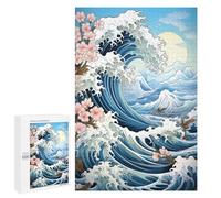 Picture Puzzle - Great Wave with Cherry Blossoms, Adult Picture Puzzle, 1000 PCS, Home Décor Activity - for Detail-Focused Puzzlers