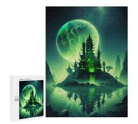Picture Puzzle - Green Moonlit Castle, Jigsaw Puzzle for Adults, 500 PCS, Relaxing Home Activity - to Assemble, Frame And Display