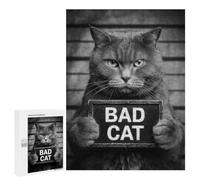 Picture Puzzle - Grumpy Cat Mugshot︰ Bad Cat, Decorative Jigsaw for Grown-Ups, 500 PCS, New Year Gift - for A Rewarding Weekend Challenge