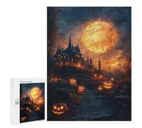 Picture Puzzle - Halloween Haunted House Scene-8, Displayable Picture Puzzle, 500 PCS, Festive Gift for Adults, for Screen-Free Relaxation at Home