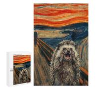 Picture Puzzle - Hedgehog Screaming in Edvard Munch's The Scream, Challenging Puzzle for Adults, 1000 PCS, Winter Activity Gift - for A Rewarding Weekend Challenge