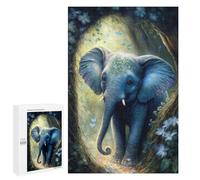 Picture Puzzle - Little Cute Elephant, Displayable Picture Puzzle, 1000 PCS, Mindful Gift for Adults - to Assemble, Frame And Display