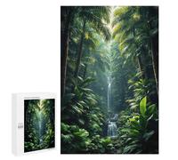 Picture Puzzle - Lost Paradise Hidden Jungle Waterfall, Wooden Jigsaw Puzzle for Adults, 1000 PCS, Relaxing Home Activity, for Relaxing Solo Or Group Play