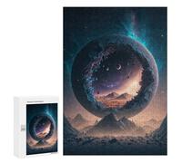 Picture Puzzle - Moon with Hidden Landscape, Decorative Jigsaw for Grown-Ups, 300 PCS, Birthday Gift; for Shared Table Time