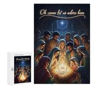 Picture Puzzle - Nativity Scene Oh Come Let Us Adore, Challenging Puzzle for Adults, 300 PCS, Winter Activity Gift - for A Rewarding Weekend Challenge