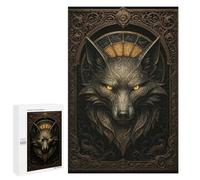 Picture Puzzle - Ornate Fox Head - Gothic Elegance Fantasy Poster, Adult Tabletop Puzzle, 1000 PCS, Gift for Winter Evenings, with A Decorative Finished Picture