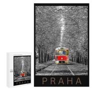 Picture Puzzle - Prague Tram in Black And White, Challenging Puzzle for Adults, 1000 PCS, New Year Decoration - for Detail-Focused Puzzlers