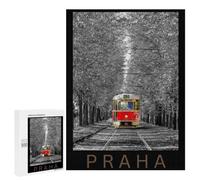 Picture Puzzle - Prague Tram in Black And White, Challenging Puzzle for Adults, 500 PCS, Winter Activity Gift - for A Rewarding Weekend Challenge