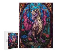 Picture Puzzle - Rouge Aetheria Pink Dragon, Decorative Wooden Puzzle, 500 PCS, Winter Gift, for Mindful Indoor Entertainment