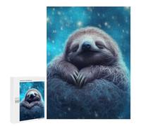 Picture Puzzle - Sleepy Sloth in Winter Night, Jigsaw Puzzle for Adults, 500 PCS, New Year Gift, with A Decorative Finished Picture
