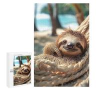 Picture Puzzle - Sloth in A Hammock, Decorative Jigsaw for Grown-Ups, 1000 PCS, New Year Party Activity, for Mindful Indoor Entertainment