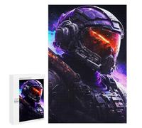 Picture Puzzle - Space Explorer Helmet Artwork, Decorative Wooden Puzzle, 1000 PCS, for Mindful Indoor Entertainment