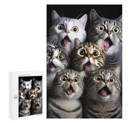 Picture Puzzle - Surprised Cats Compilation, Jigsaw Puzzle for Adults, 1000 PCS, Relaxing Home Activity - to Assemble, Frame And Display