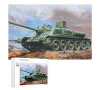 Picture Puzzle - Tank T72 Panzer War, Wooden Brain Teaser for Adults, 1000 PCS, New Year Gift; for Couples, Friends And Family