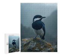 Picture Puzzle - Wild Magpie Perched on Rock, Challenging Puzzle for Adults, 500 PCS, New Year Decoration - for Detail-Focused Puzzlers
