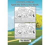 Picture Puzzles Spot the Difference Book for Adults: Easy Puzzles Book of Animals for Adult Brain Fun. Includes Solutions. Large Print Edition
