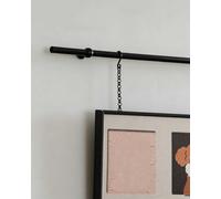 Picture Rail Hanging Display Wall Decor, Elegant Brass Photo Frame Holder with Wire Rope, Adjustable Art Gallery Hangers Kit, 1 m Cable(Black,1.3 m/51 INCH)