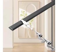 Picture Rail Hanging Kit Black Rail Displaying System for Hanging Picture, L Molding Hooks Kit for Business / Museum, Exhibition Work Hangers with Cord & Track(3.5m/11.5' Wire,77"/195cm Rail)