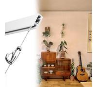 Picture Rail Hanging Kit Flower Pots / Painting Hanging Rail System, Invisible Picture Hangers Track with Cover, Drywall / Brick Wall Photo Frame Display Kit(61"/155cm Track)