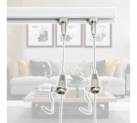 Picture Rail Hanging System 4.9ft Long Rail with Different Amount Hooks, Decorative Gallery/Home Track, Multiple Artworks can be Hung, Painting Exhibition Hanging Kit(3.3"/1m Cable,2 Hooks)