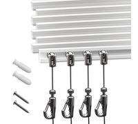 Picture Rail Hanging System - 8 Pack Picture Hanging Kit Including 8 Pcs 24" Picture Rails, 8 Pcs 2M Picture Haning Wire Hooks - Elegant Art Hanging System for Gallery, House, Decor