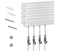 Picture Rail Hanging System - 8 Pack Picture Hanging Kit Including 8 Pcs 24" Picture Rails, 8 Pcs 2M Picture Haning Wire Hooks - Elegant Art Hanging System for Gallery, House, Decor