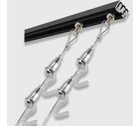 Picture Rail Hanging System, Ceiling Mount Picture Hanging System Kit Aluminum Rail Steel Cords Pack of 11 Multiple Sizes 3.3'-9.8' Cords for Gallery Studio Museum(2ft(61cm) Rail,8.2'/2.5m Cord)