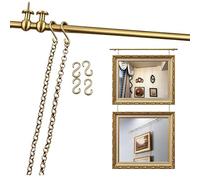 Picture Rail Hanging System For Art Display, Brass Gallery Rail With Brass Rod & Gold Chain, Home Decor For Museum-quality Artwork 95cm/37.4in/3.1ft