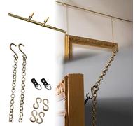 Picture Rail Hanging System French Metal Picture Hanging Bar for Heavy Pictures, Brass Rod and Chains for Art Gallery Wall, 2 4 5 6 8 Ft Elegant Picture Hangers Tool Kit(50cm/19.6i