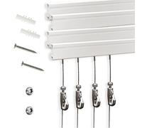 Picture Rail Hanging System- Innovative Art Hanging Rail System Including 4 Pcs 24" Picture Rails, 4 Pcs 2M Picture Rail Hooks & Installation Hardware- Elegant Picture Hanging Kit for Gallery