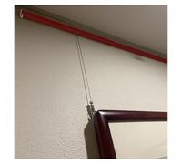Picture Rail Hanging System Kits, 1/1.5/2/ 3/4 M Aluminum Gallery Track with Steel Cables & Adjustable Hooks for Office/Painting(3.0m/9.8ft Rail,2.5m/8.2ft Cable)