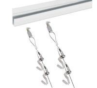 Picture Rail Hooks and Wire White, 100 150 200 M Art Hanging Track System for Gallery/Office/Museum, Picture Molding Hangers with